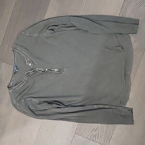 Lucky Brand Ruffle Henley Long Sleeve